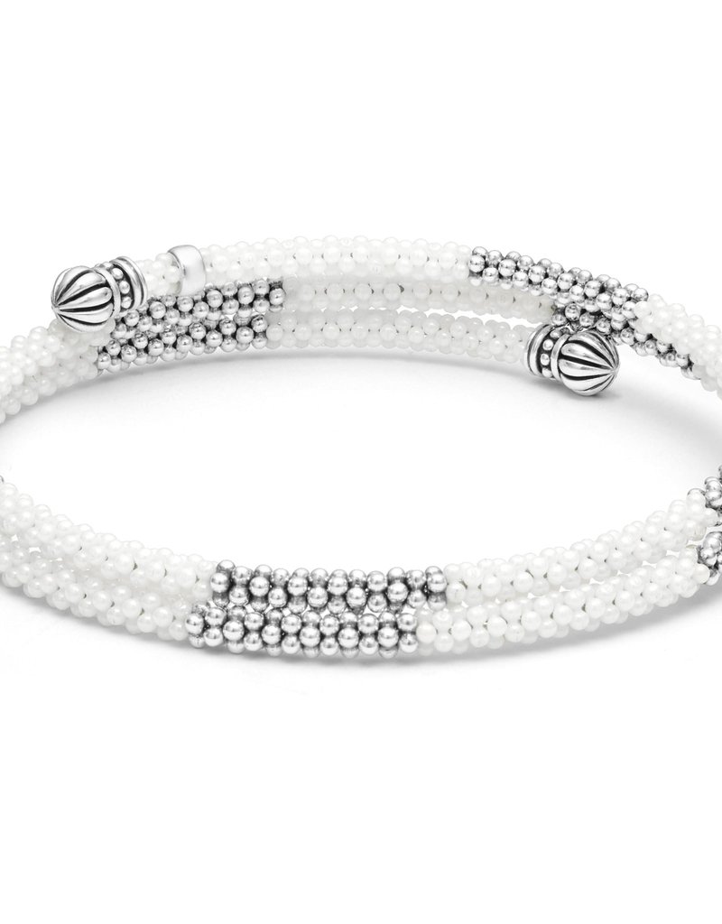 LAGOS White Ceramic Beaded Wrap Bracelet