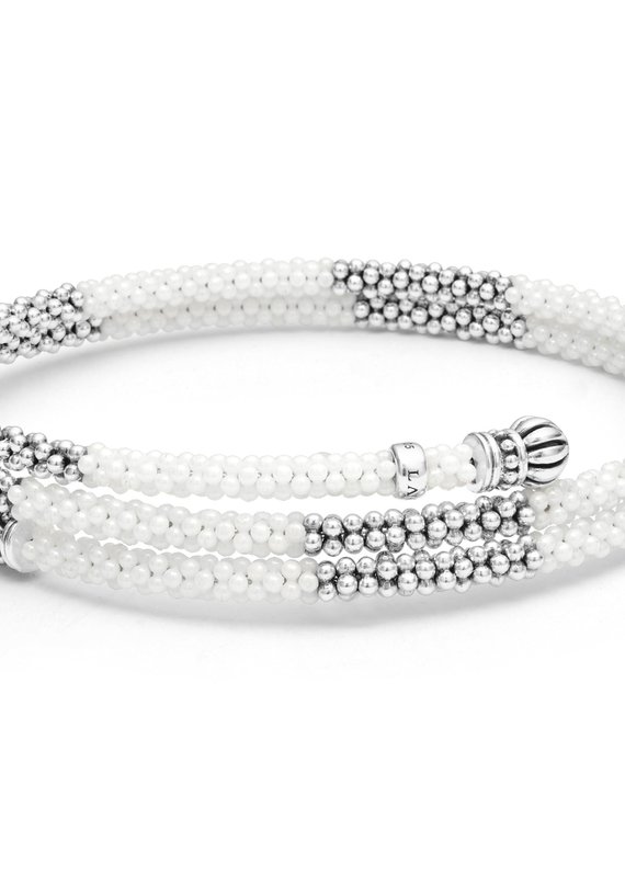 LAGOS White Ceramic Beaded Wrap Bracelet