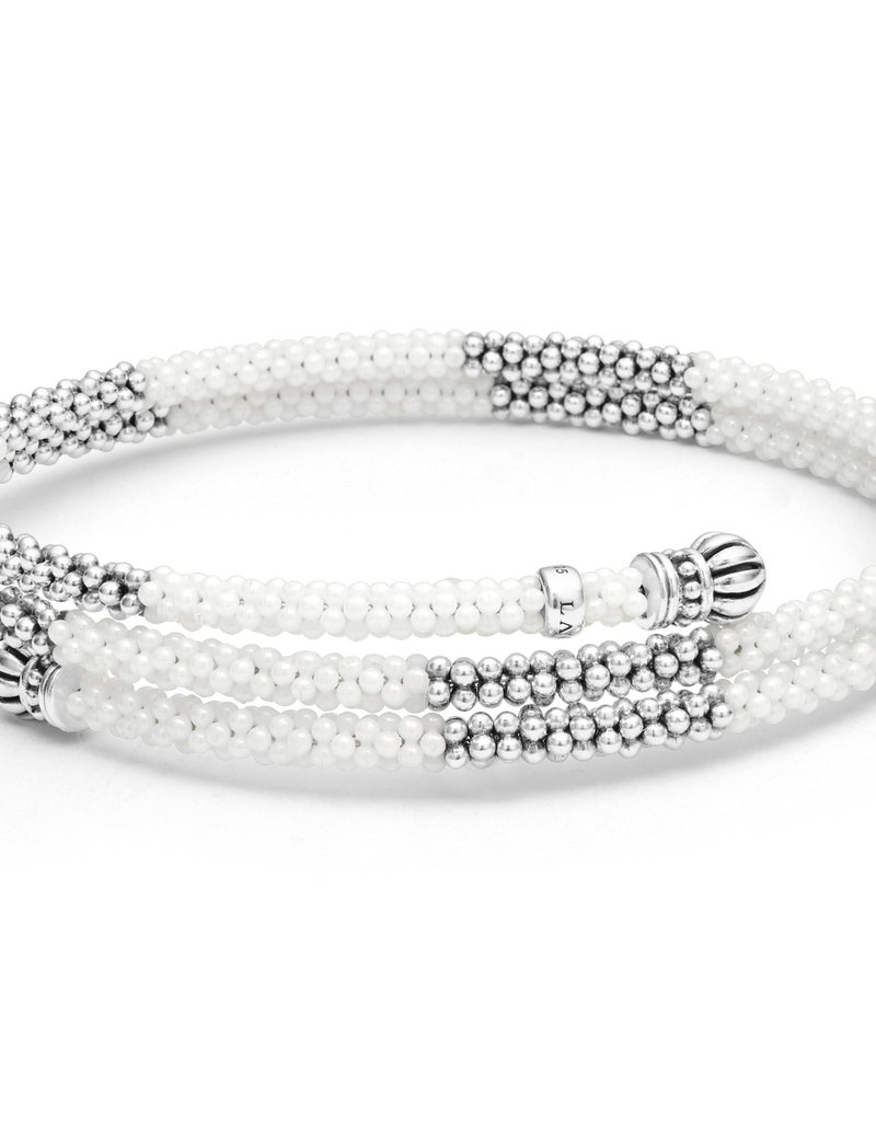 LAGOS White Ceramic Beaded Wrap Bracelet