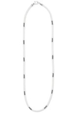 LAGOS White 3mm Silver Station Ceramic Beaded Necklace