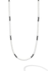 LAGOS White 3mm Silver Station Ceramic Beaded Necklace