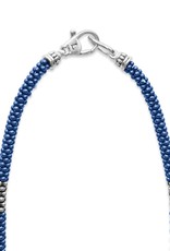 LAGOS Ultramarine 3mm Silver Station Ceramic Beaded Necklace