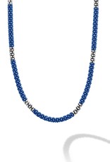 LAGOS Ultramarine 3mm Silver Station Ceramic Beaded Necklace