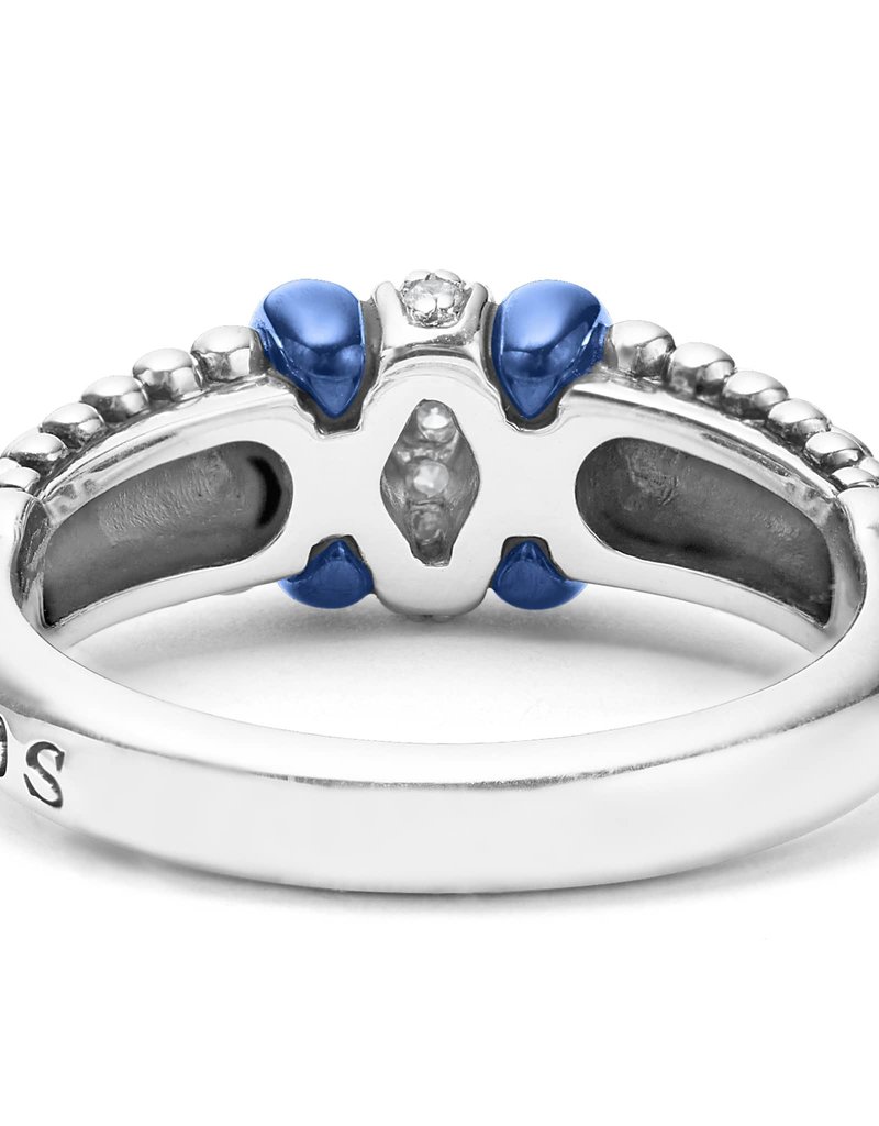 LAGOS Ultramarine Caviar Ceramic and Caviar Diamond Ring