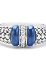 LAGOS Ultramarine Caviar Ceramic and Caviar Diamond Ring