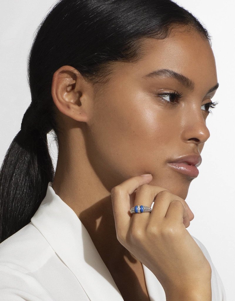 LAGOS Ultramarine Caviar Ceramic and Caviar Diamond Ring