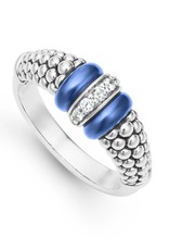 LAGOS Ultramarine Caviar Ceramic and Caviar Diamond Ring