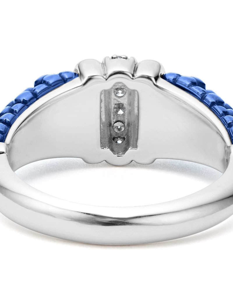 LAGOS Ultramarine Caviar Ceramic Diamond Stacking Ring