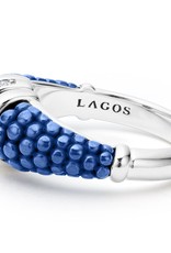 LAGOS Ultramarine Caviar Ceramic Diamond Stacking Ring