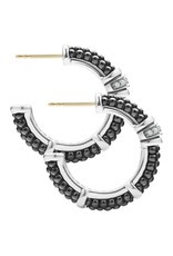 LAGOS Black Caviar Ceramic and Diamond Hoop Earrings