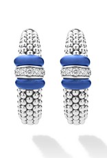 LAGOS Ultramarine Ceramic and Diamond Hoop Earrings