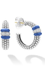 LAGOS Ultramarine Ceramic and Diamond Hoop Earrings