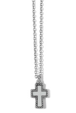 Dazzling Cross Petite Necklace in White