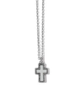 Dazzling Cross Petite Necklace in White