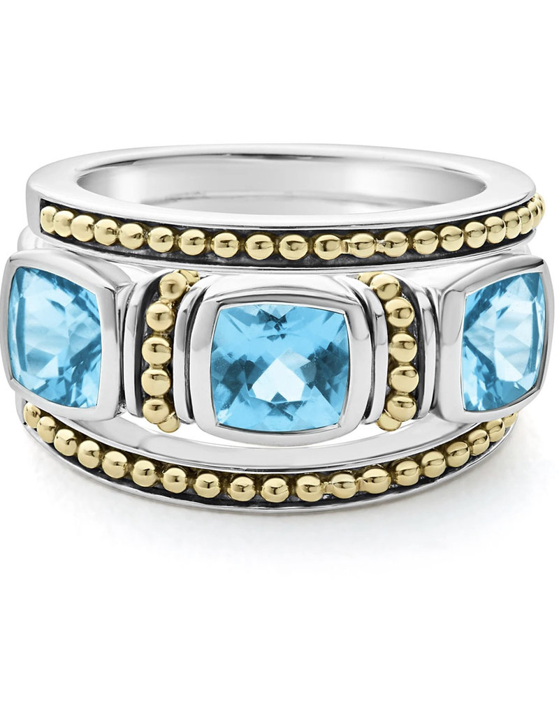 LAGOS Color Caviar Swiss Blue Topaz Caviar Stacking Rings