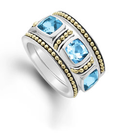 LAGOS Color Caviar Swiss Blue Topaz Caviar Stacking Rings