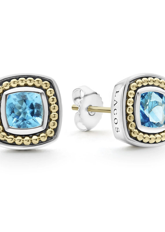 LAGOS Color Caviar Swiss Blue Topaz Stud Earrings