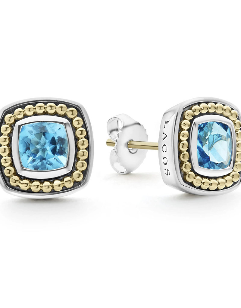 LAGOS Color Caviar Swiss Blue Topaz Stud Earrings