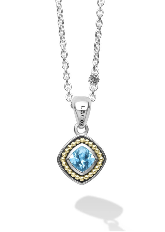 LAGOS Color Caviar Swiss Blue Topaz Pendant Necklace