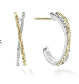 LAGOS Caviar Lux Diamond Hoop Earrings-25MM