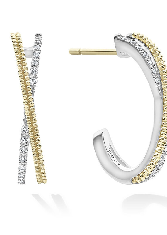 LAGOS Caviar Lux Diamond Hoop Earrings-25MM
