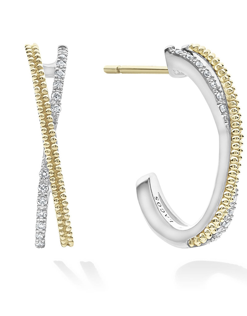 LAGOS Caviar Lux Diamond Hoop Earrings-25MM