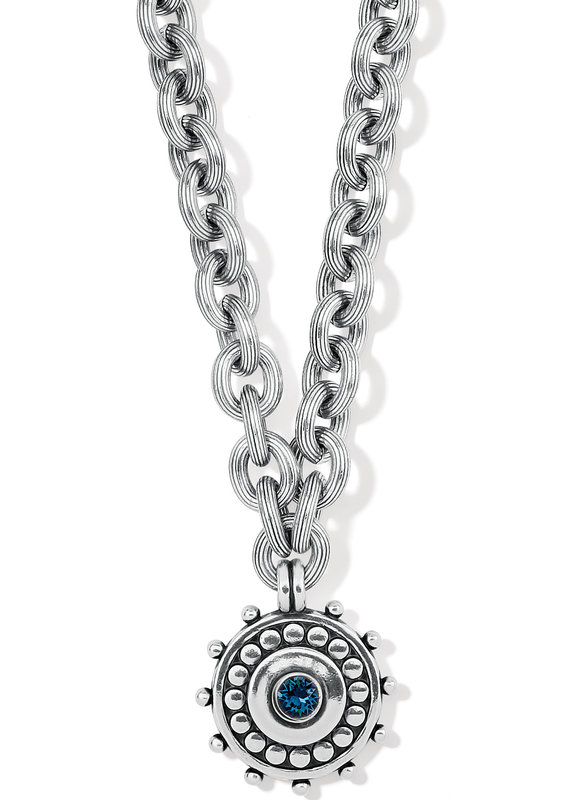 Pebble Dot Medali Collar Necklace in Blue