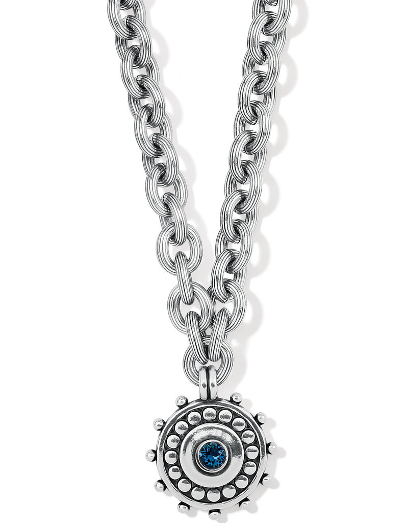 Pebble Dot Medali Collar Necklace in Blue