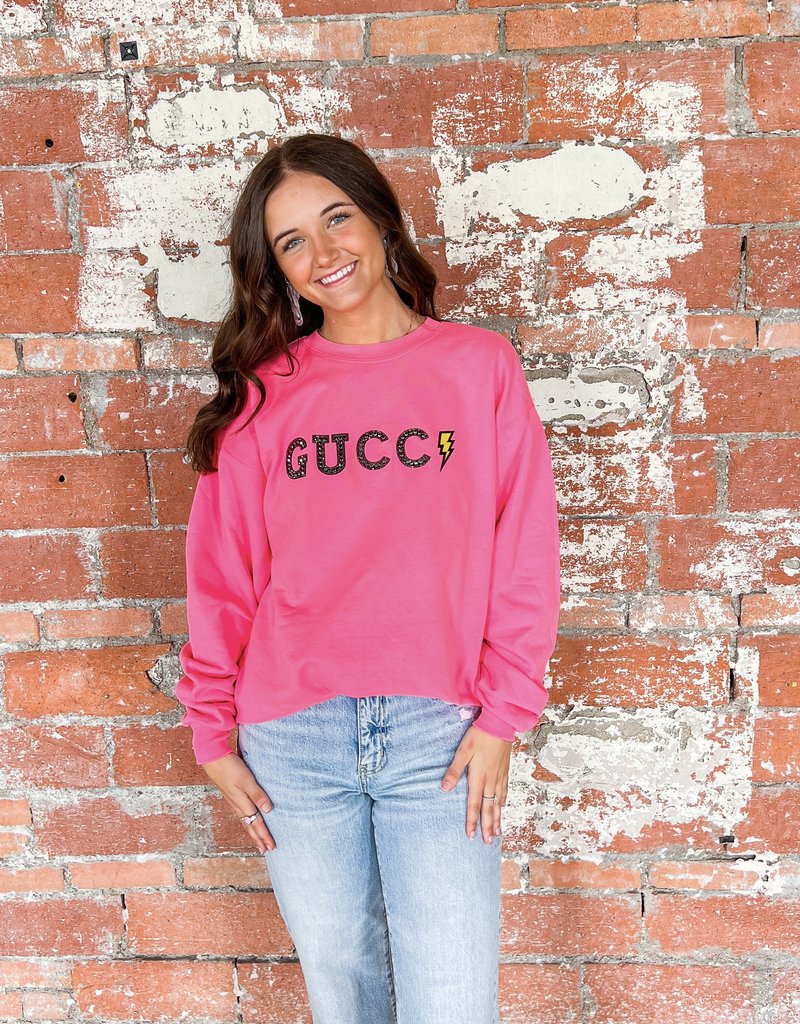 DISTRESSED VINTAGE COUTURE GUCCI Electric Crew Sweatshirt