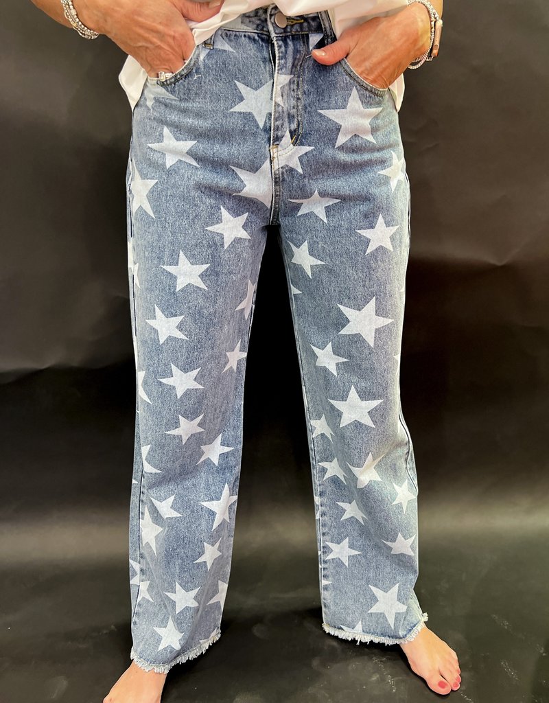 BAE VELY Star Print Denim Jeans