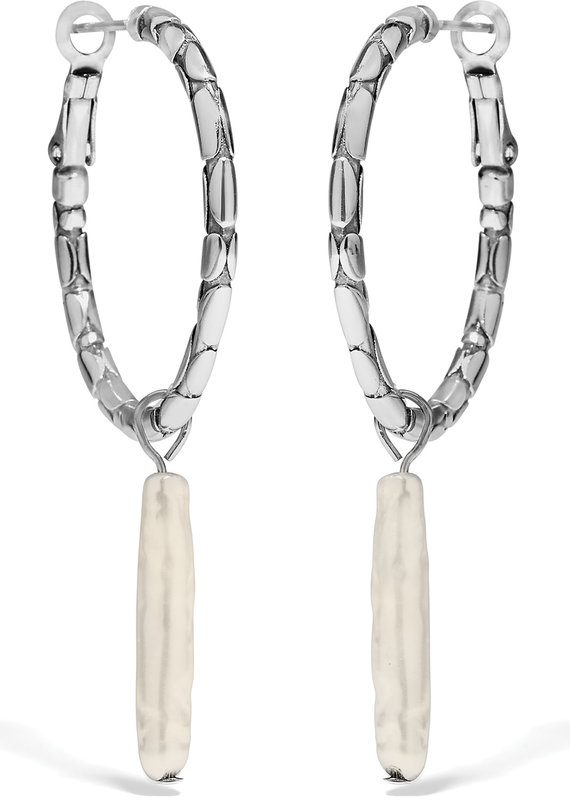 Pebble Pearl Hoop Earrings