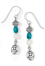 Pebble Turquoise And Pearl French Wire Earring