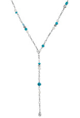 Pebble Turquoise & Pearl Convertible Y Necklace