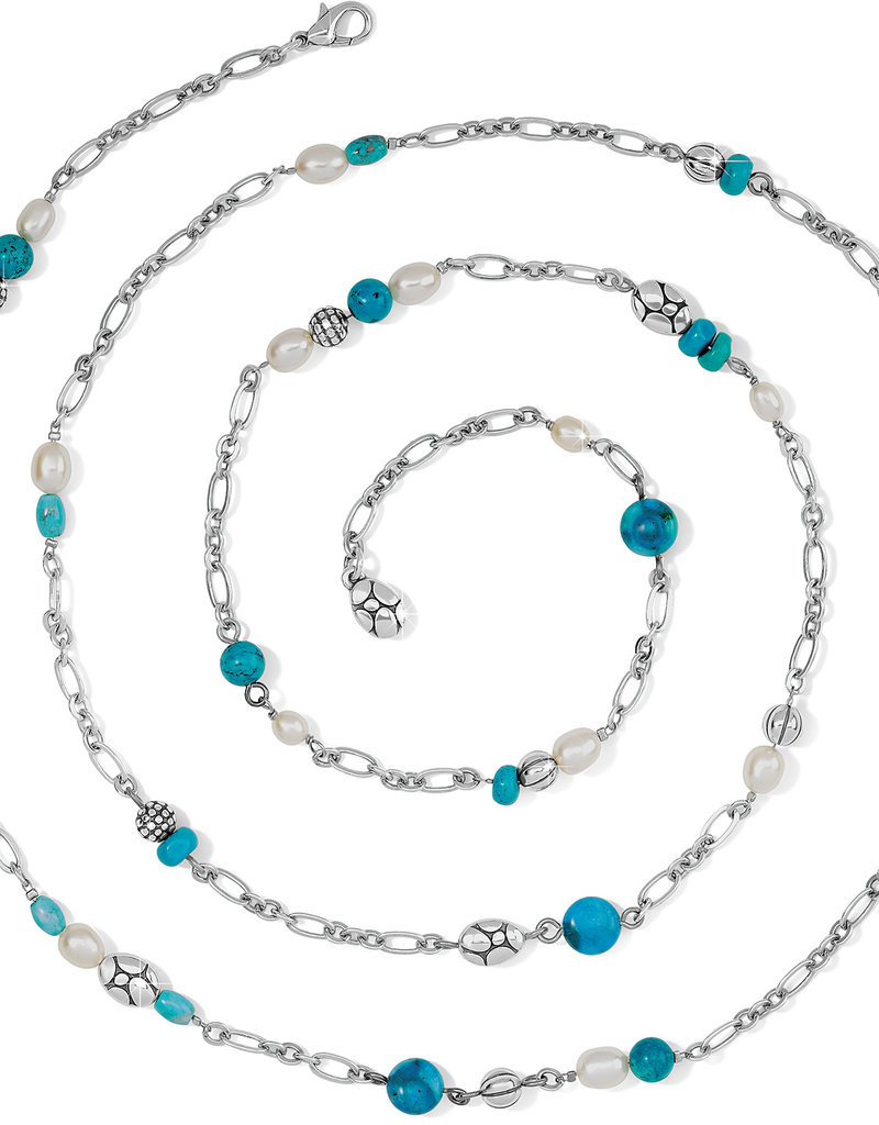 Pebble Turquoise & Pearl Convertible Y Necklace