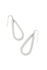 KENDRA SCOTT Payton Open Frame Earrings in White Crystal