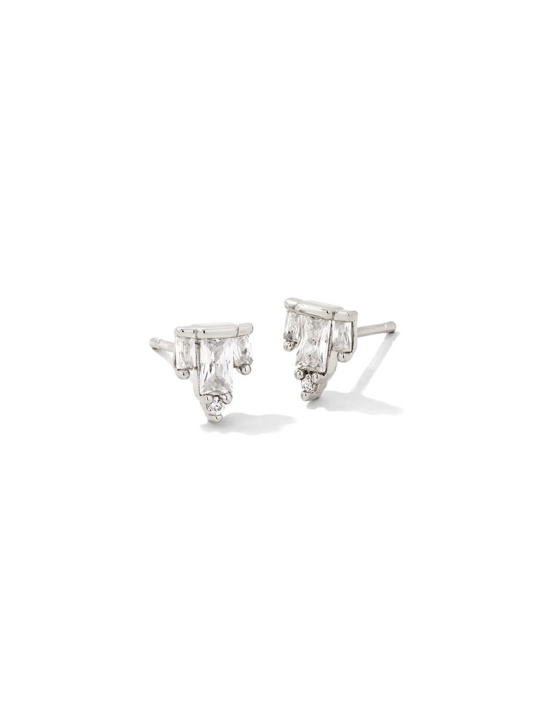 KENDRA SCOTT Juliette Stud Earrings in White Crystal