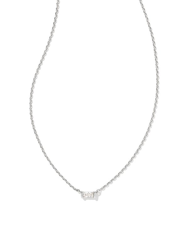 KENDRA SCOTT Juliette Pendant Necklace in White Crystal