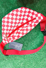 IMPULSE FASHION ACCESSORIES Red Checked Fanny Pack