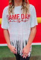 WHY Sequin Fringe Game Day Top
