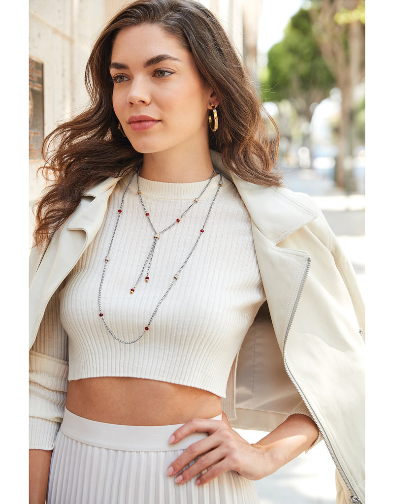 Meridian Two Tone Petite Y Necklace