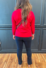 METRIC KNITS Mariela Ribbed Sleeve Sweater