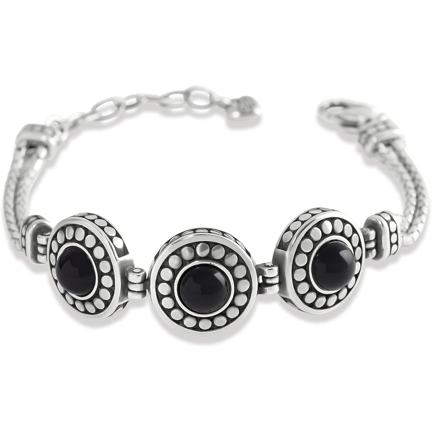 Pebble Dot Onyx Cab Bracelet - j.hoffman's