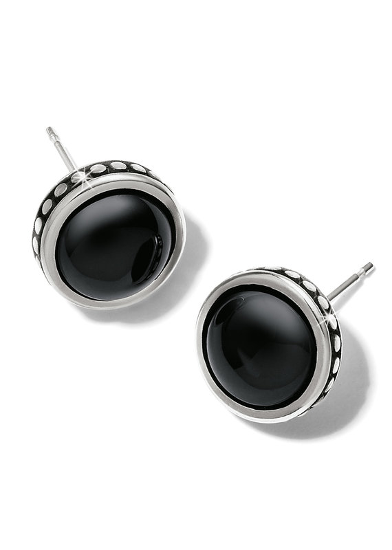 Pebble Dot Onyx Post Earrings