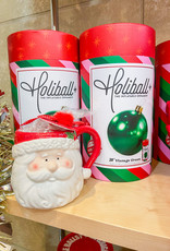 TWO'S COMPANY Jolly Santa Mug with Candy Canes