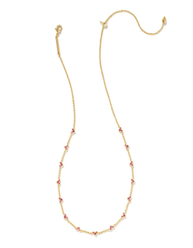 KENDRA SCOTT Haven Pink Crystal Heart Strand Necklace