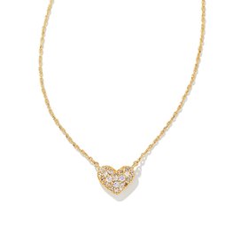 KENDRA SCOTT Ari Pave White Crystal Heart Necklace