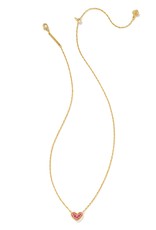 KENDRA SCOTT Ari Pave Pink Crystal Heart Necklace