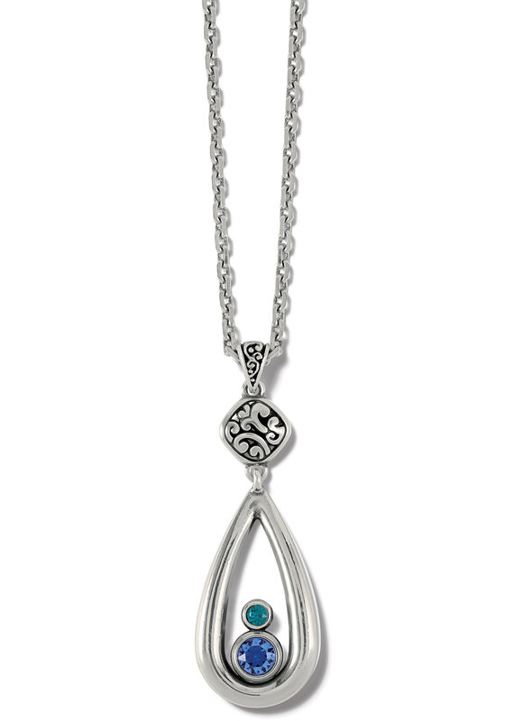 Elora Gems Teardrop Necklace in Sapphire