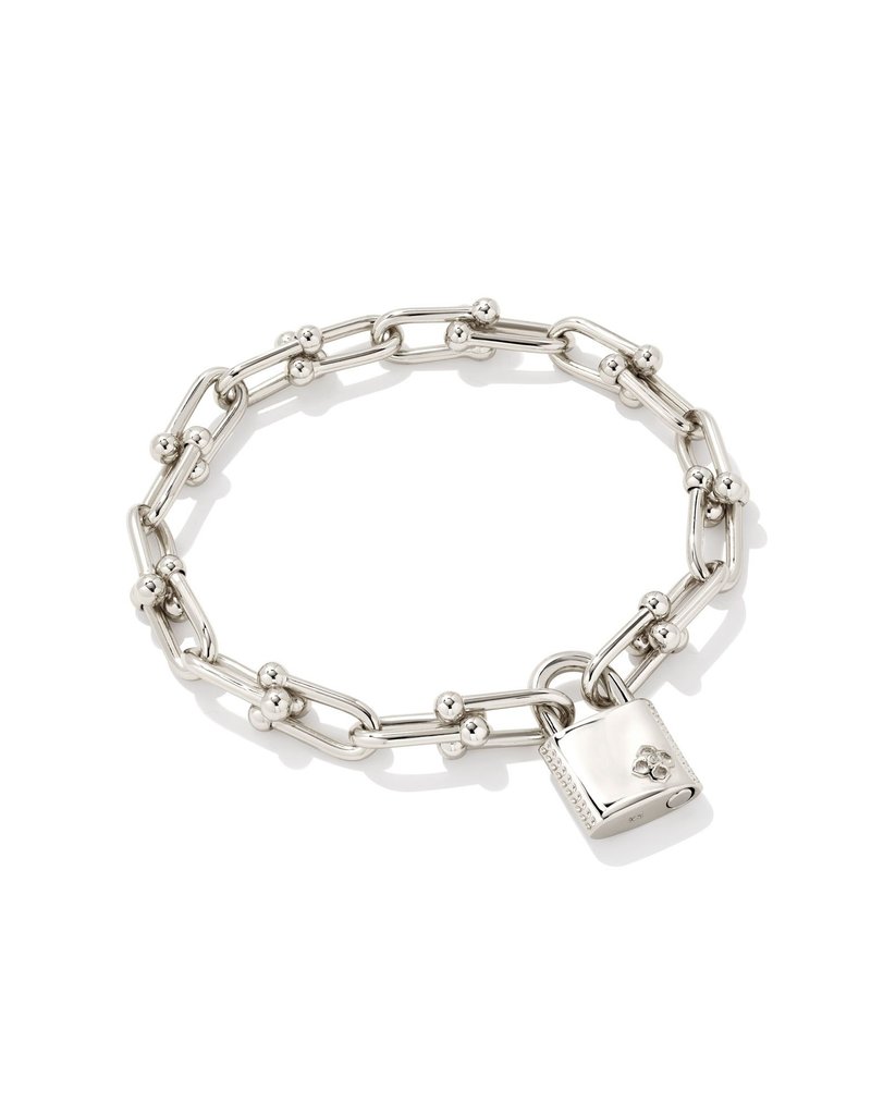 Jess Lock Chain Necklace in Silver