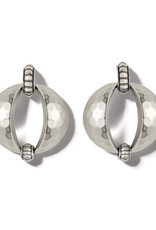 Mystic Moon Post Drop Earrings in silver